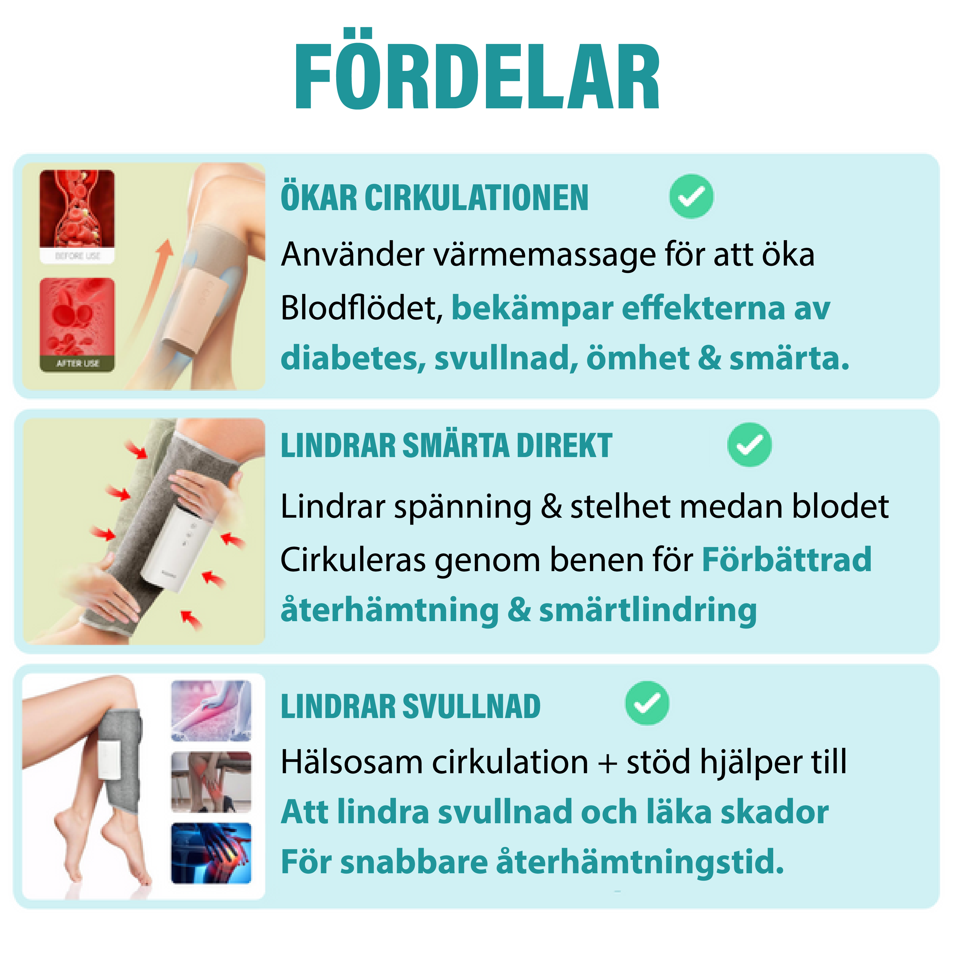 #Zurafit™  värmande massageapparat för ben  (1x paret)