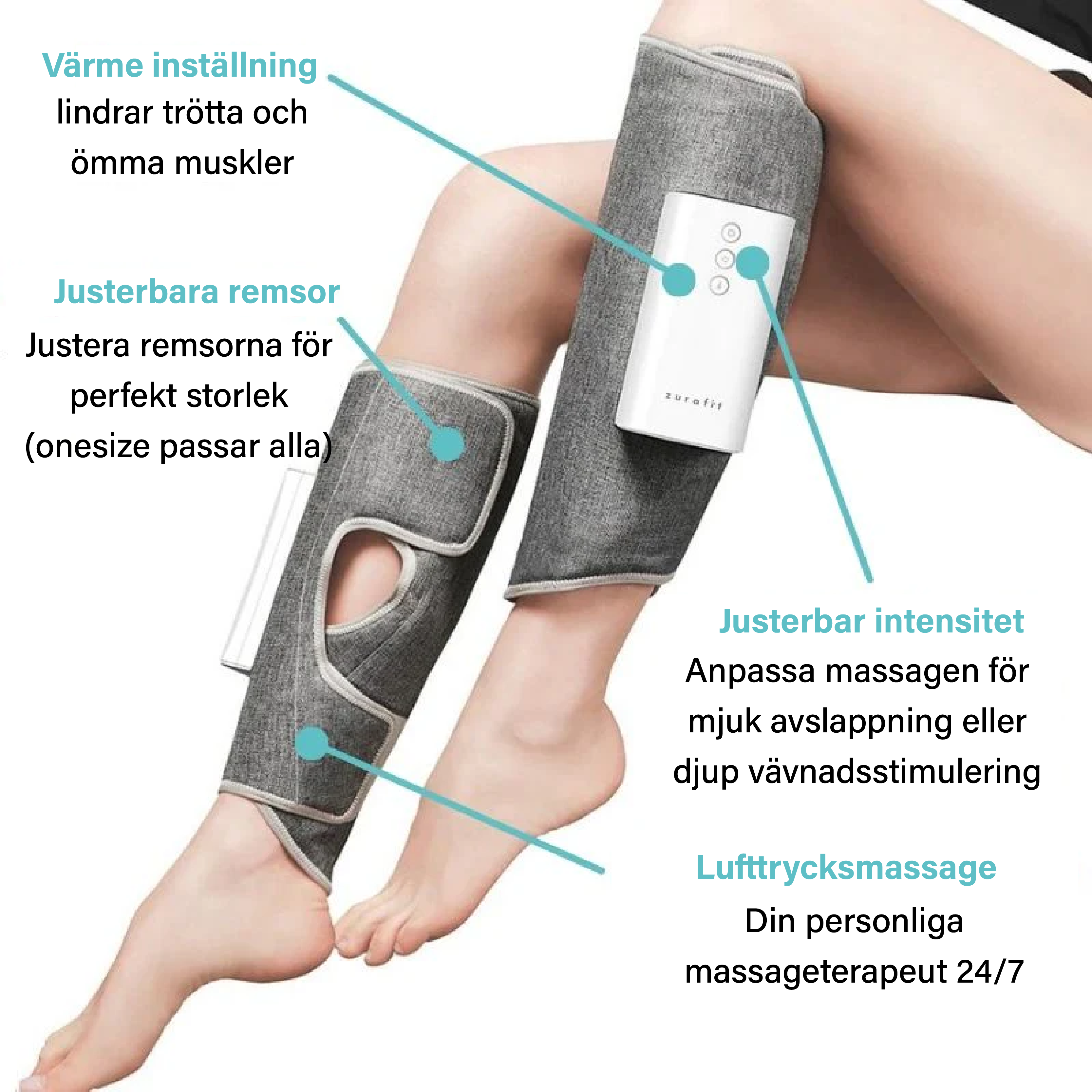 #Zurafit™  värmande massageapparat för ben  (1x paret)