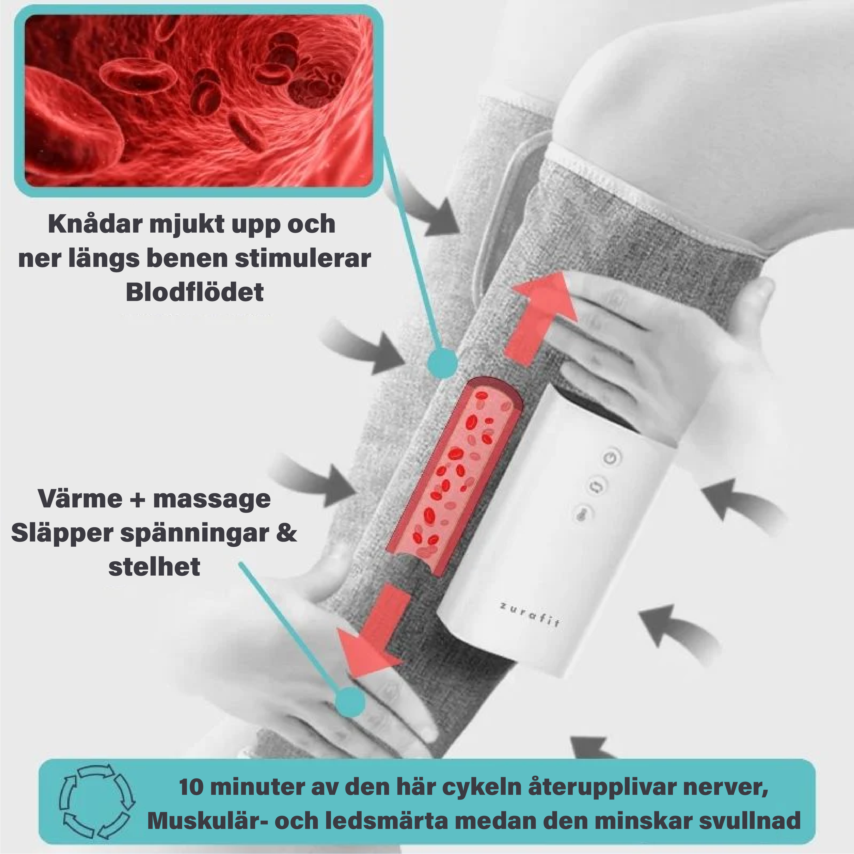 #Zurafit™  värmande massageapparat för ben  (1x paret)