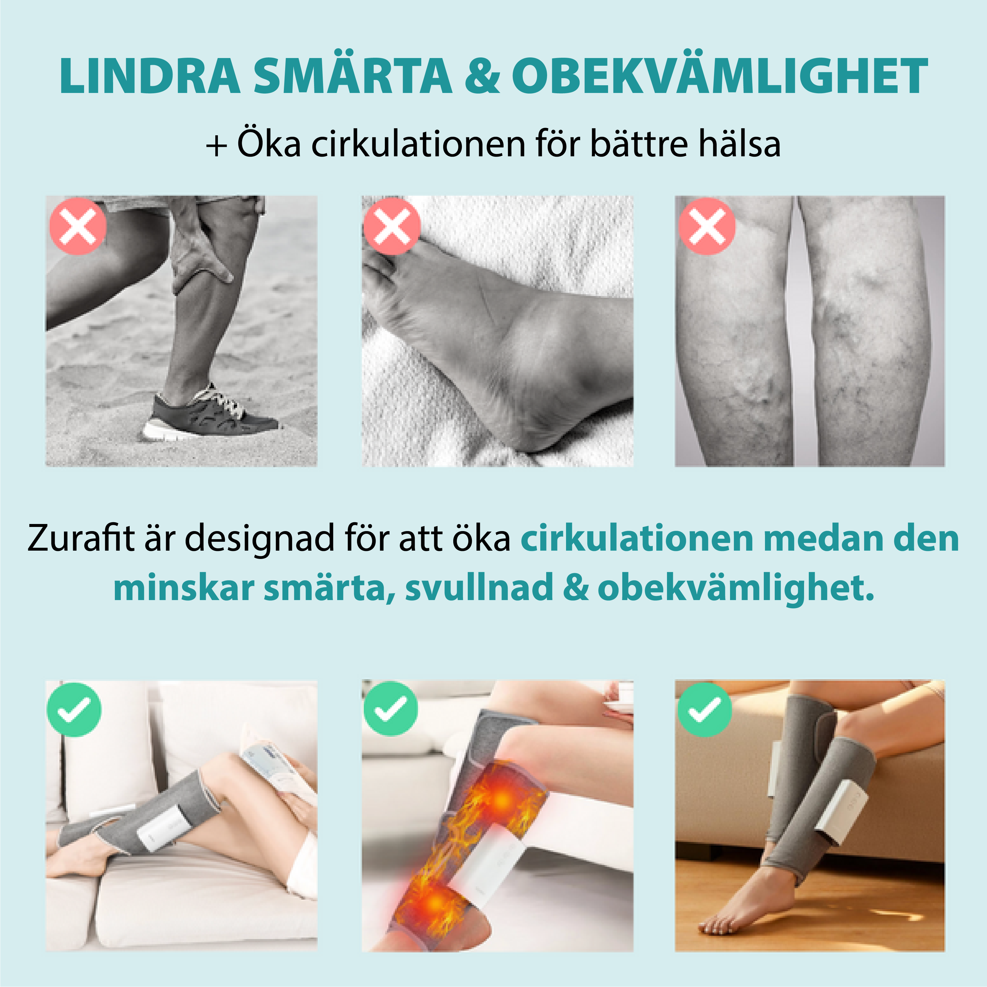 #Zurafit™  värmande massageapparat för ben  (1x paret)